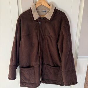 Utex Men's Dark Brown Field Jacket with Sherpa Collar